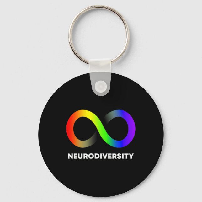 Embrace Neurodiversity Autism Adhd Asd Infinity Ra Key Ring (Front)