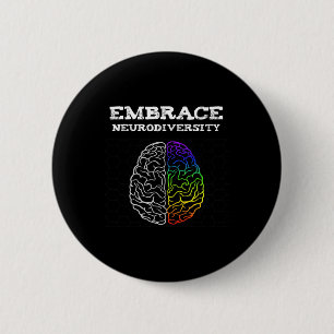 Embrace Neurodiversity Autism Adhd Asd Rainbow Bra 6 Cm Round Badge
