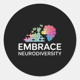 Embrace Neurodiversity Autism Adhd Inclusion Menta Classic Round Sticker