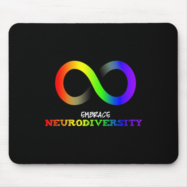 Embrace Neurodiversity Autism Asd Adhd Rainbow Inf Mouse Pad (Front)