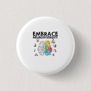 Embrace Neurodiversity Autism Awareness 3 Cm Round Badge