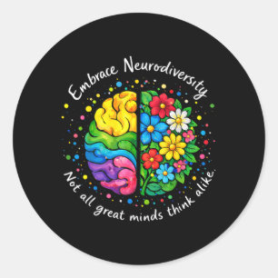 Embrace Neurodiversity Autism Awareness ADHD Classic Round Sticker