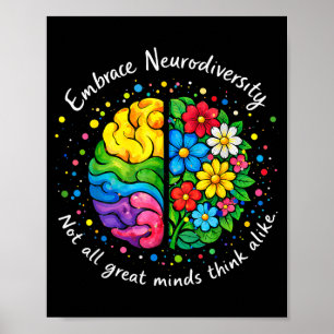 Embrace Neurodiversity Autism Awareness ADHD Poster