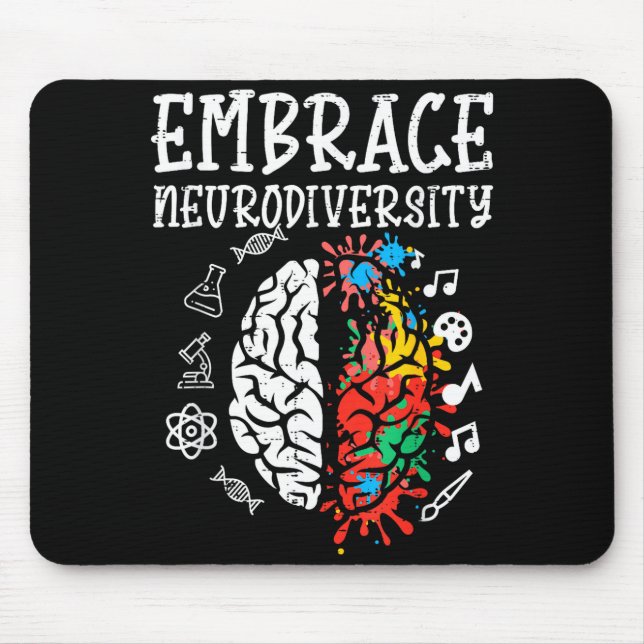 Embrace Neurodiversity Autism Awareness ASD Men Mouse Pad (Front)