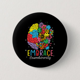 Embrace Neurodiversity Autism Awareness Asd Men Wo 6 Cm Round Badge