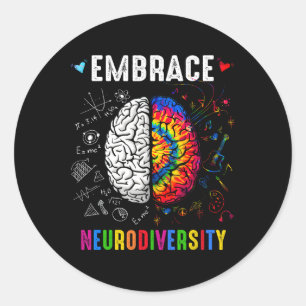 Embrace Neurodiversity Autism Awareness Asd Men Wo Classic Round Sticker