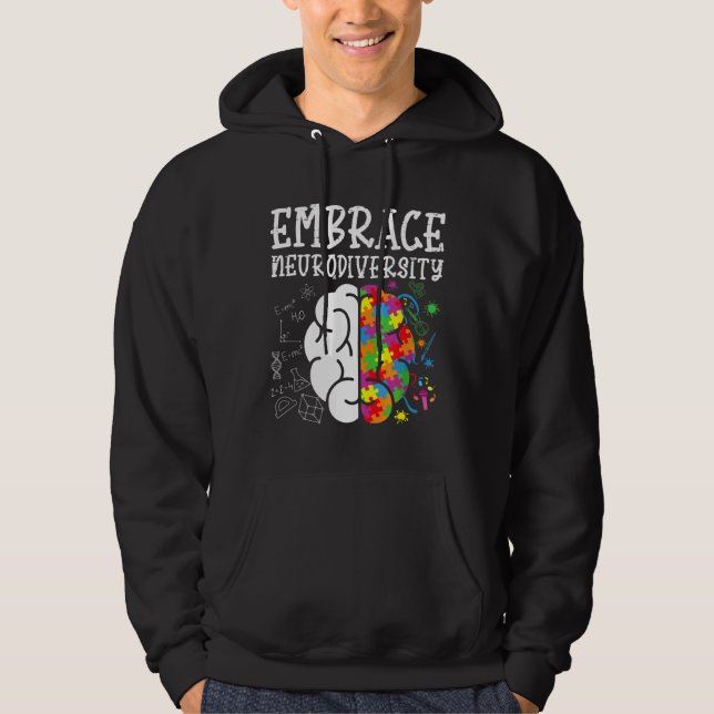 Embrace Neurodiversity Autism Awareness Men Women  Hoodie (Front)