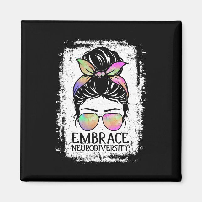 Embrace Neurodiversity Autism Awareness Neurodiver Magnet (Front)