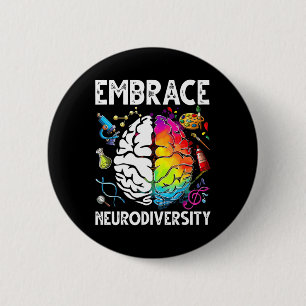 Embrace Neurodiversity Autism Awareness Teacher Mo 6 Cm Round Badge