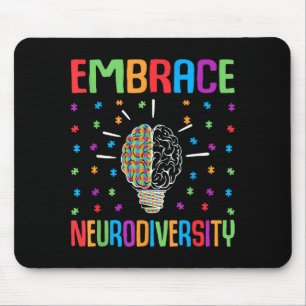 Embrace neurodiversity autism neurodivergent mouse pad