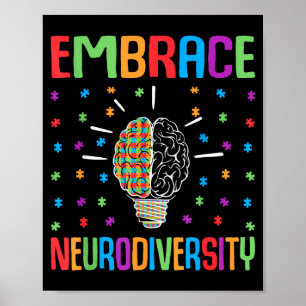 Embrace neurodiversity autism neurodivergent poster