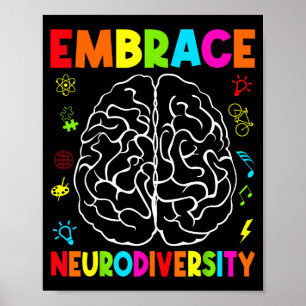 Embrace neurodiversity autism neurodivergent poster