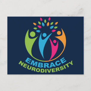 Embrace Neurodiversity Autism Spectrum Colourful Postcard