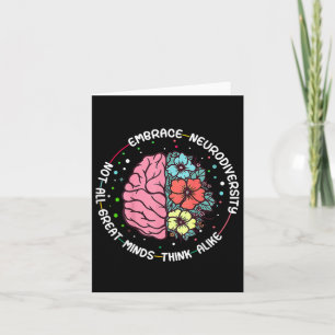 Embrace Neurodiversity Brain Autism Awareness Adhd Card