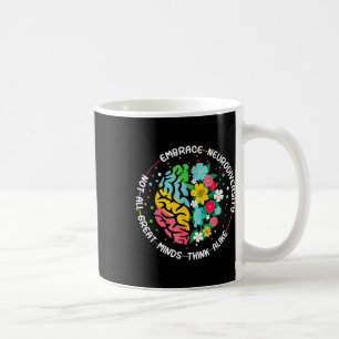 Embrace Neurodiversity Brain Autism Awareness Adhd Coffee Mug