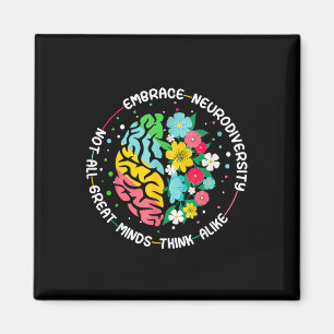 Embrace Neurodiversity Brain Autism Awareness Adhd Magnet