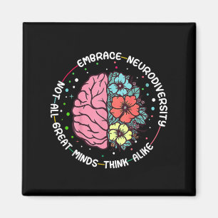 Embrace Neurodiversity Brain Autism Awareness Adhd Magnet