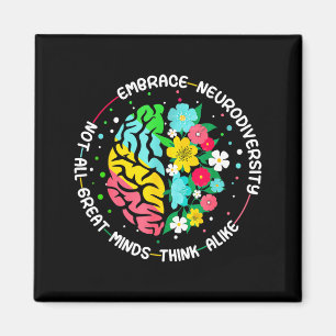 Embrace Neurodiversity Brain Autism Awareness ADHD Magnet
