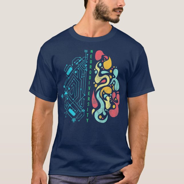 Embrace Neurodiversity Brain Autism Awareness T-Shirt (Front)