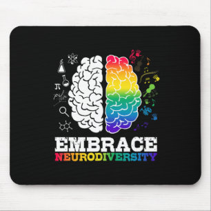 Embrace Neurodiversity Brain Cool Autism Awareness Mouse Pad