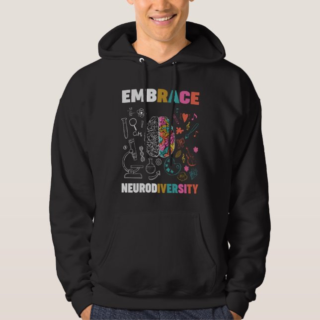 Embrace Neurodiversity Brain Embrace Adhd Autism A Hoodie (Front)