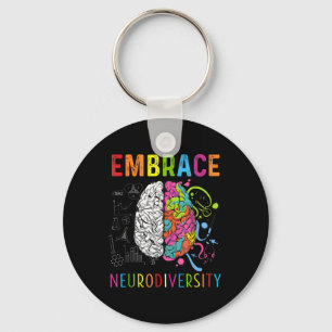 Embrace Neurodiversity Brain Embrace Adhd Autism  Key Ring
