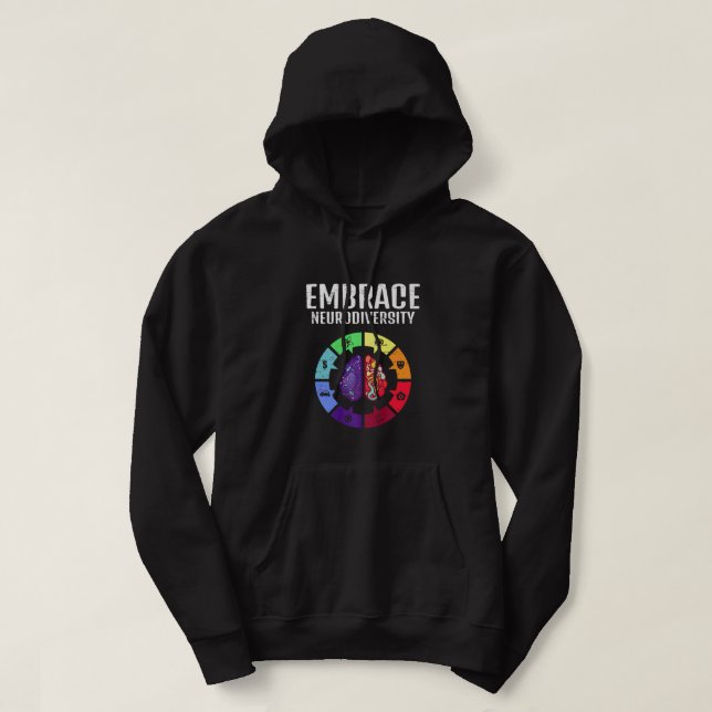 Embrace Neurodiversity Differences Brain Science S Hoodie (Design Front)