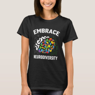 Embrace Neurodiversity Puzzle Piece Brain Genius T-Shirt