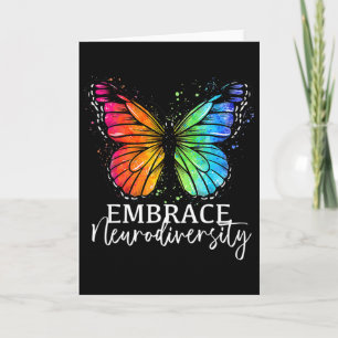 Embrace Neurodiversity Rainbow Butterfly Autism Wo Card