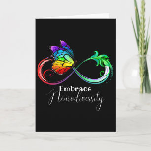 Embrace Neurodiversity Rainbow Infinity Butterfly Card