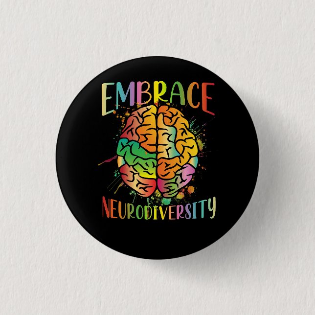 Embrace Neurodiversity Video Game Autism Awareness 3 Cm Round Badge (Front)