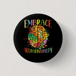 Embrace Neurodiversity Video Game Autism Awareness 3 Cm Round Badge