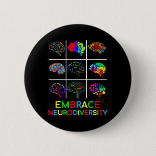 Embrace Neurodiversity Video Game Autism Awareness 6 Cm Round Badge