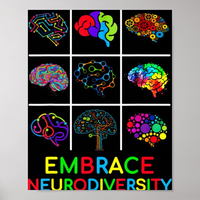 Embrace Neurodiversity Video Game Autism Awareness Poster (Front)