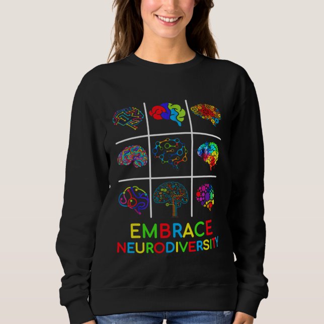 Embrace Neurodiversity Video Game Autism Awareness Sweatshirt (Front)