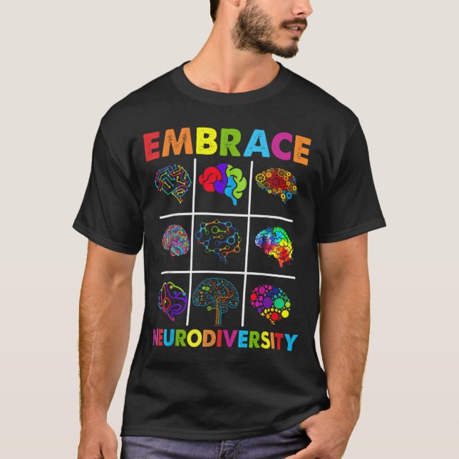 Embrace Neurodiversity Video Game Autism Awareness T-Shirt (Front)