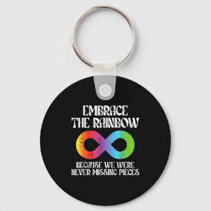 Embrace Rainbow Autism Infinity Awareness Men Wome Key Ring