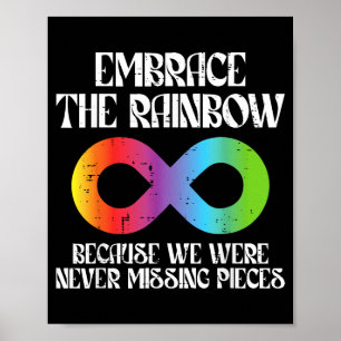 Embrace Rainbow Autism Infinity Awareness Men Wome Poster