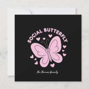Embrace Social Butterfly Vibes Trendy Retro Invitation