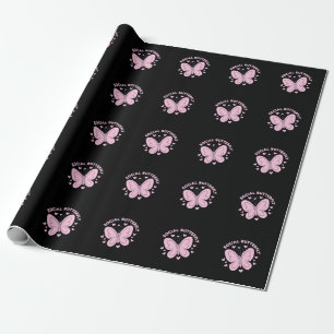 Embrace Social Butterfly Vibes Trendy Retro Wrapping Paper