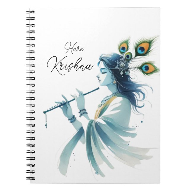 Embrace Spirituality with Krishna Print Designs" Notebook (Front)