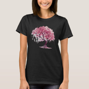 Embrace Spring with a Unique Cherry Blossom Geomet T-Shirt