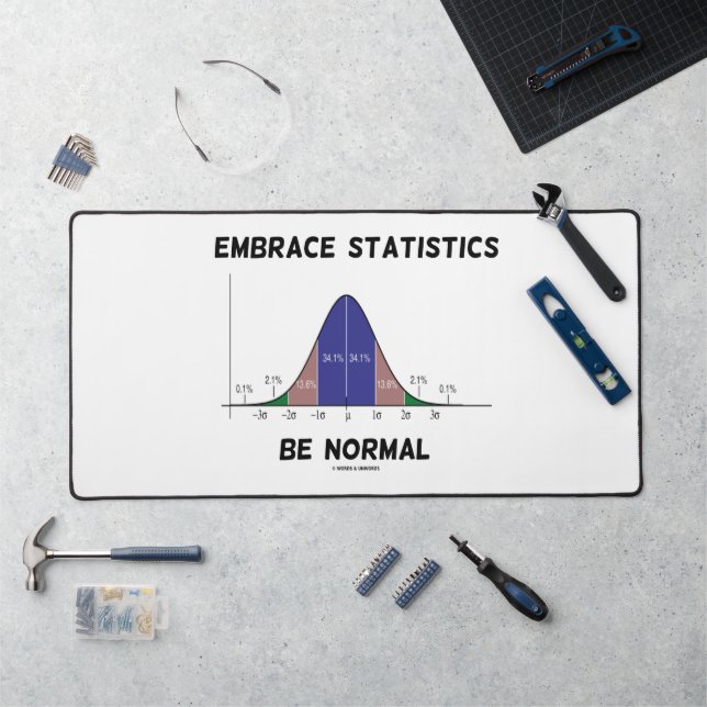 Embrace Statistics Be Normal Bell Curve Advice Desk Mat (Workstation)