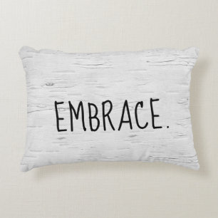 EMBRACE Text On Birch Tree Accent Pillow