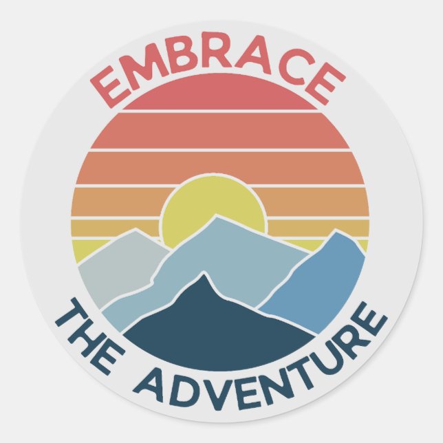 Embrace the adventure mountain adventure time classic round sticker (Front)