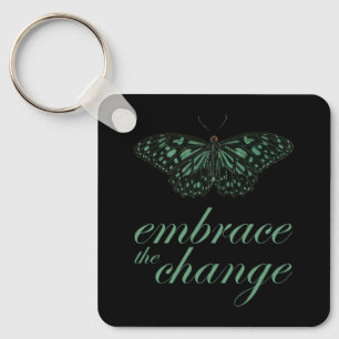 Embrace the Change - Green Butterfly Key Ring