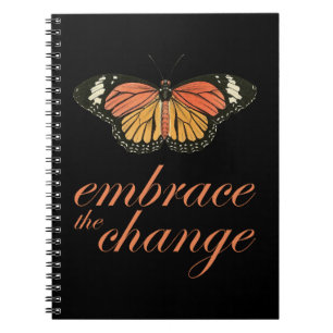 Embrace the Change - Orange Butterfly Notebook