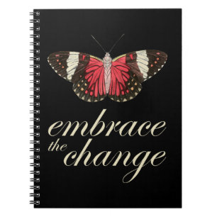 Embrace the Change - Pink Butterfly Notebook