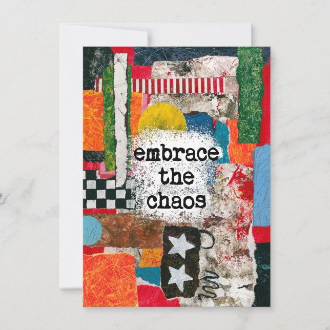 Embrace The Chaos Greeting Card (Front)