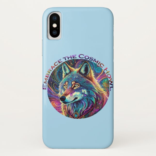 Embrace the Cosmic Howl Wolf Case-Mate iPhone Case (Back)
